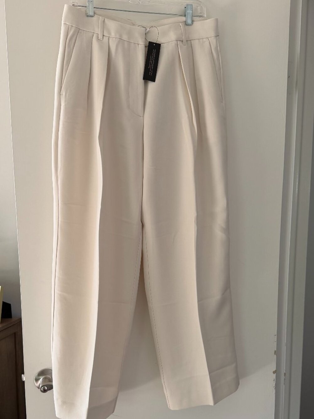 NWT Banana Republic Pleated Wide Leg Pants Ivory Size 8